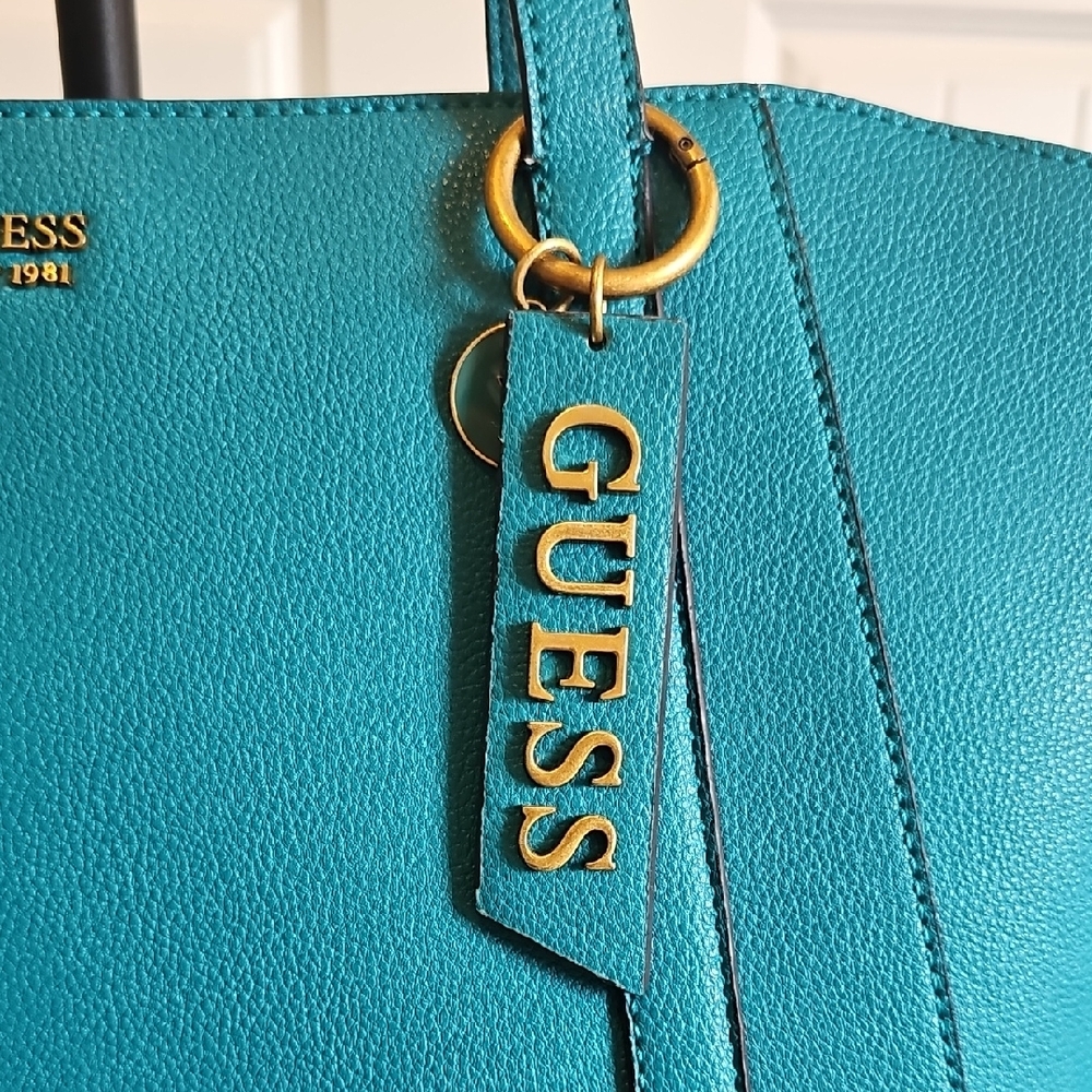 GUESS Teal Tote Bag - Picture 4 of 12
